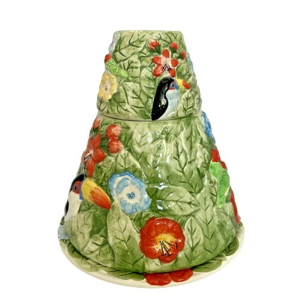 Yankee Candle Tucan Tropical Design Plate Large & Small Shade Set Adorable!